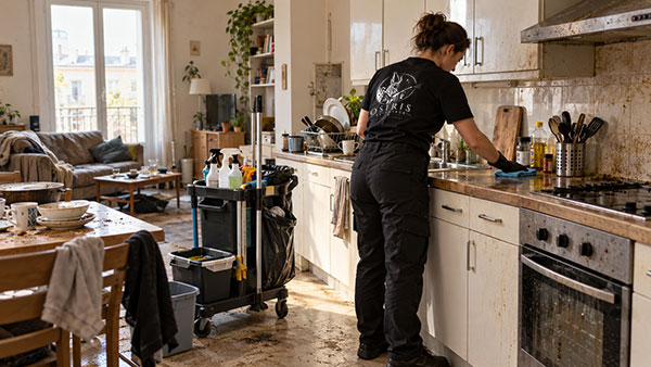 Nettoyage professionnel d’un intérieur négligé